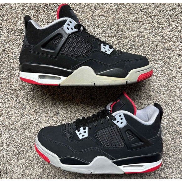 Nike Air Jordan 4 Retro Bred 2019 Size 6.5 Youth (Size 8 Women's) - Picture 1 of 8